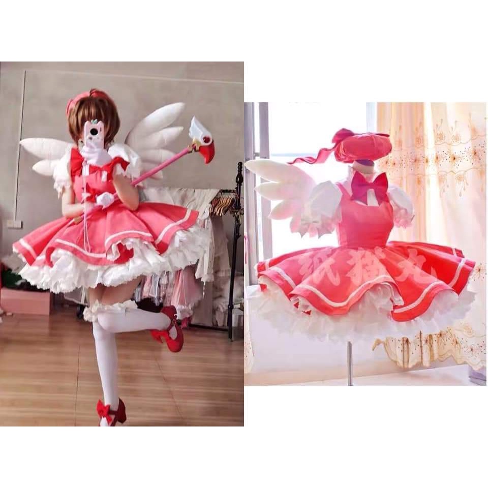 _FULL SET_Bộ cosplay Sakura nơ đỏ
