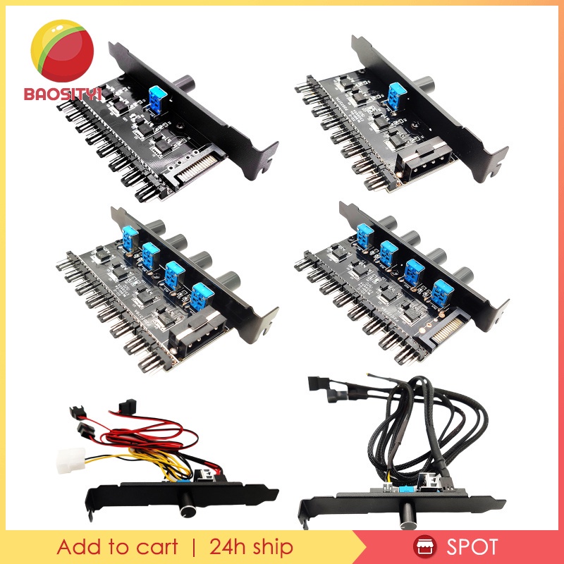 [Baosity1] V Bộ Điều Khiển Tốc Độ Quạt Tản Nhiệt Hub 3 8 Chiều 4Pin 3Pin Cho Máy Tính