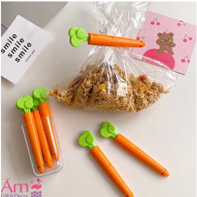 Set 5 Thanh Kẹp Miệng Túi Hình Cà Rốt