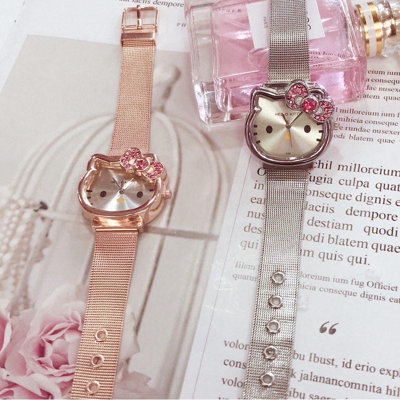 Đồng Hồ Đeo Tay Bằng Inox In Hoạt Hình Hello Kitty Dễ Thương Cho Bé | BigBuy360 - bigbuy360.vn