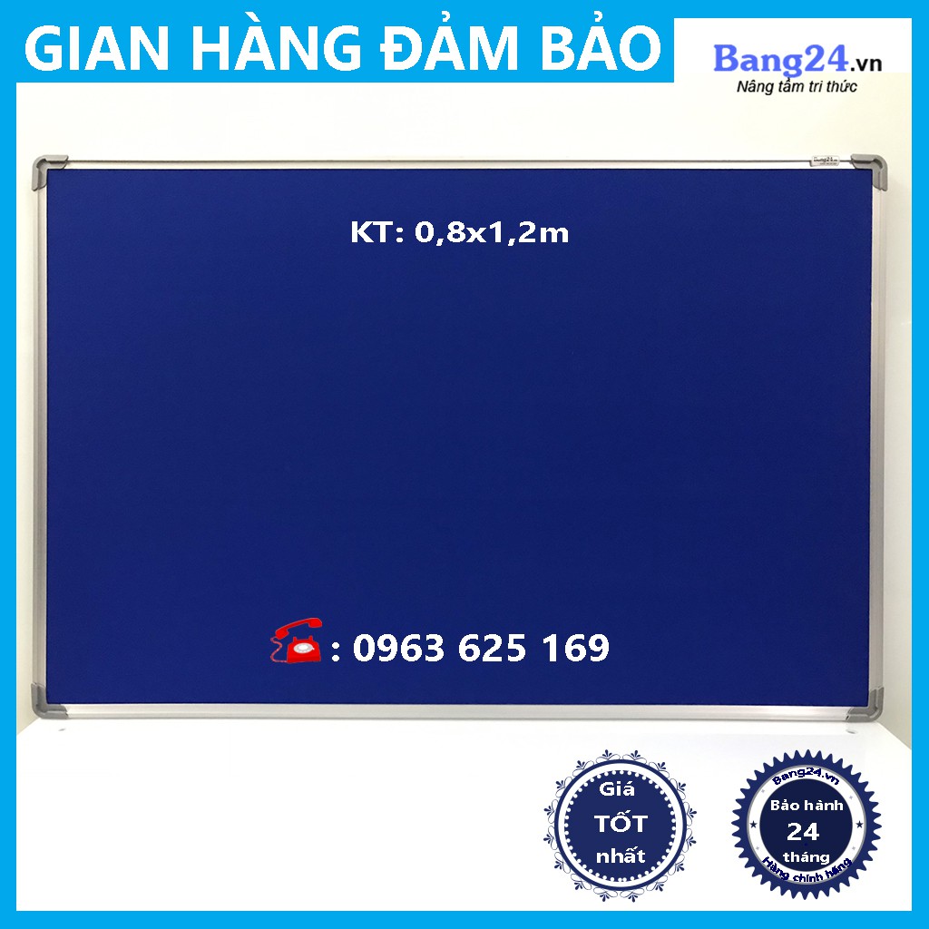 Bảng Ghim Nỉ; KT: 0,8x1,2m (Tặng 01 hộp đinh ghim ngũ sắc)