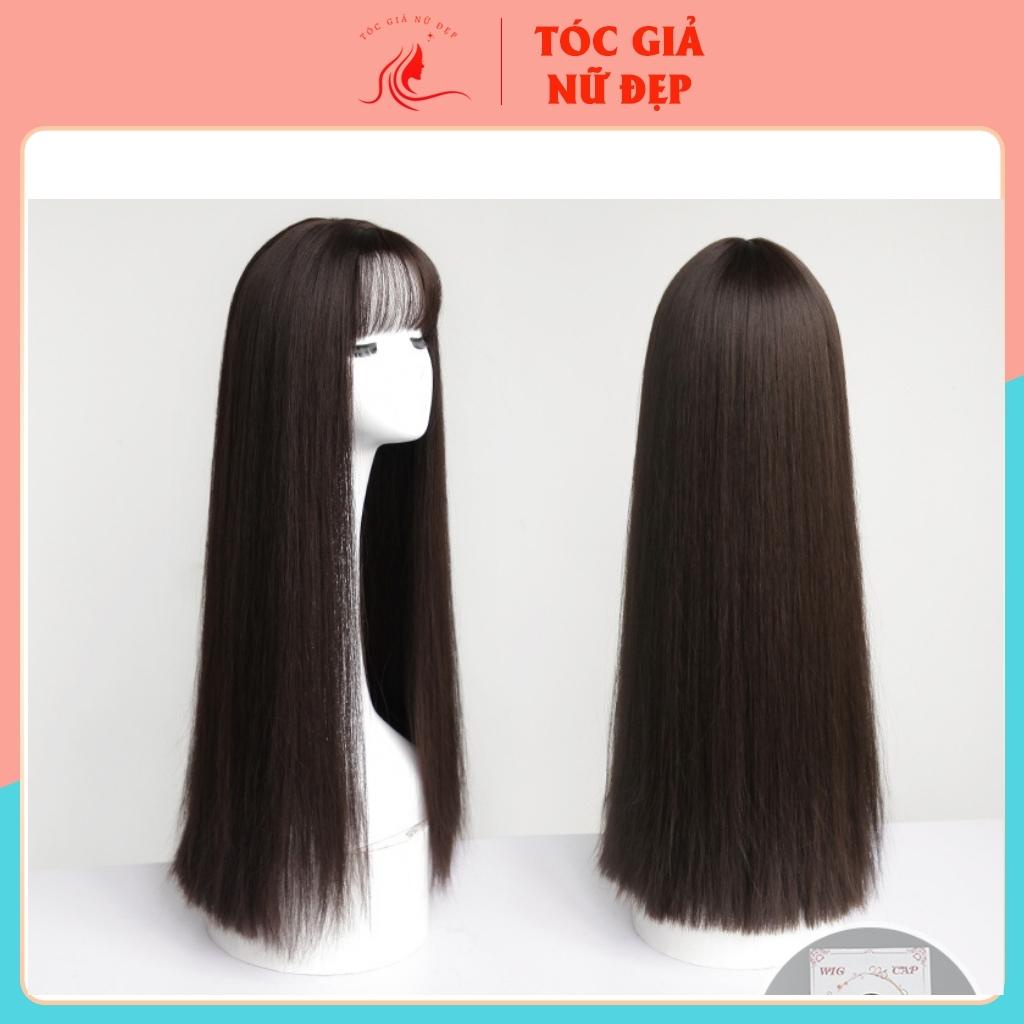 Tóc giả nữ đẹp nguyên đầu thẳng dài, tặng kèm lưới trùm tóc giả wig, z7007