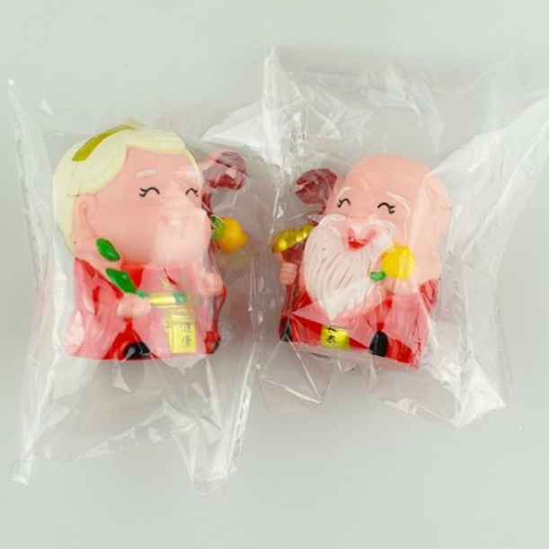 Trang trí bánh mừng thọ, ông thần tài, ông bà lộc thọ, quả đào, cành đào