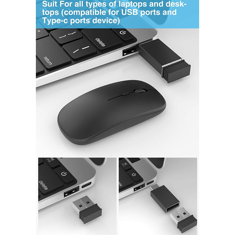 Chuột không dây cổng USB và Type-C cho laptop và macbook | BigBuy360 - bigbuy360.vn