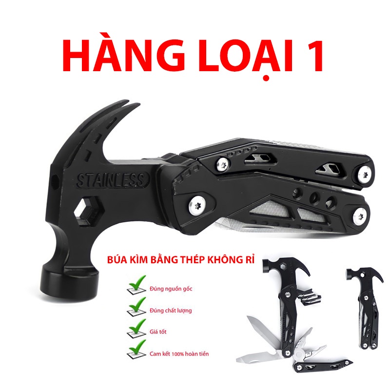 Búa đa năng sinh tồn dã ngoại 13 chức năng chuyên cho dân phượt và gia đình, bằng thép cao cấp không gỉ