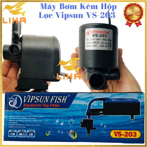 Máy Bơm Kèm Hộp Lọc Vipsun VS-203 (12W-800L/H-0.8M) - Máy Lọc Nước Cho Hồ Cá Cảnh
