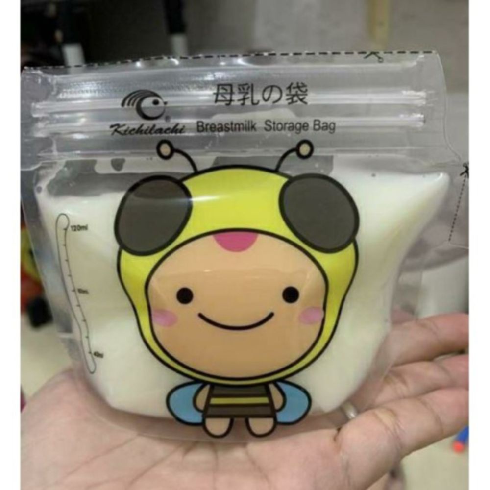 Túi trữ sữa Kichi 120ml - Hộp 32 chiếc hình chú ong đáng yêu