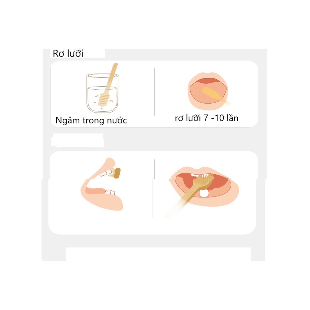 Bộ Rơ Lưỡi Silicon Bàn Chải Đánh Răng Silicon Chống Tưa Lưỡi Nấm Lưỡi Rưa Lưỡi Mềm Mại Cho Bé Từ 0-18 Tháng