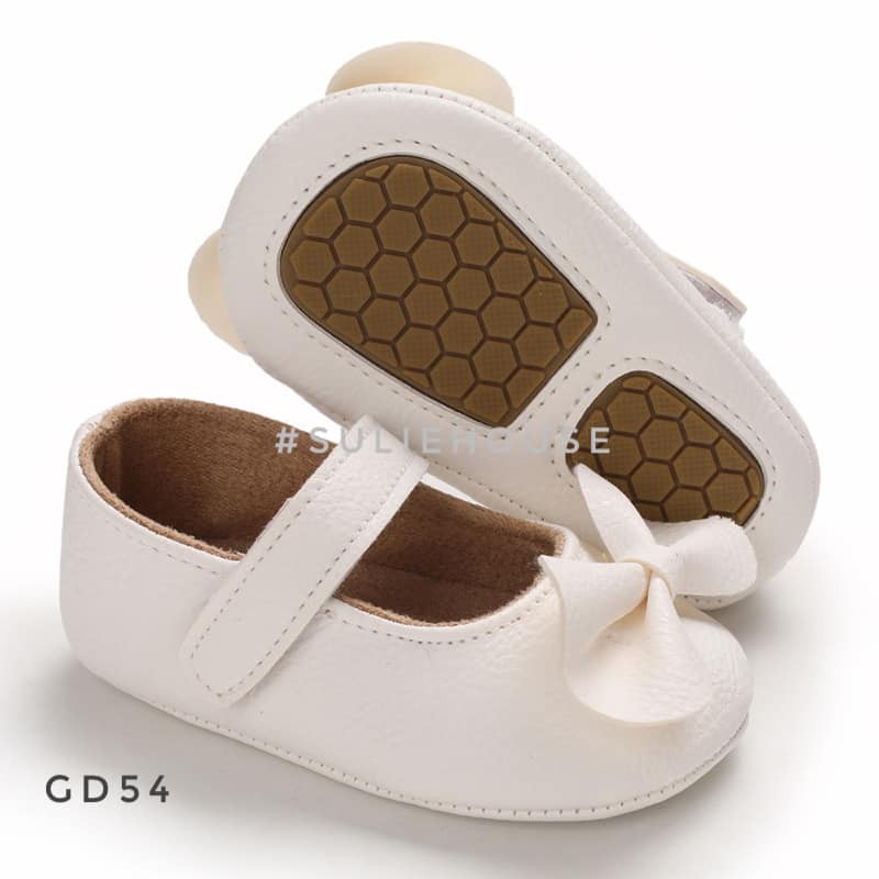 Giày tập đi da mềm đính nơ cho bé - GD54