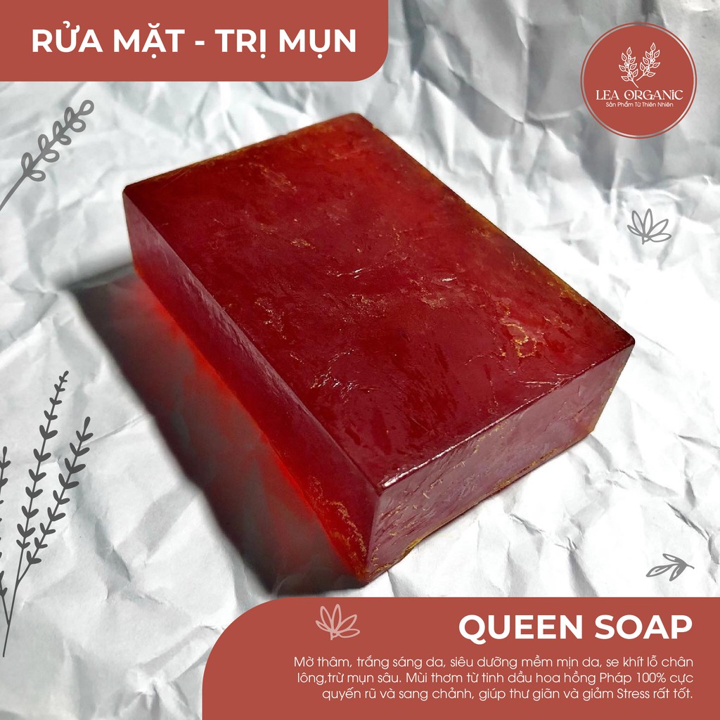 Xà bông QUEEN SOAP Lea Organic chăm sóc da mặt 130gr