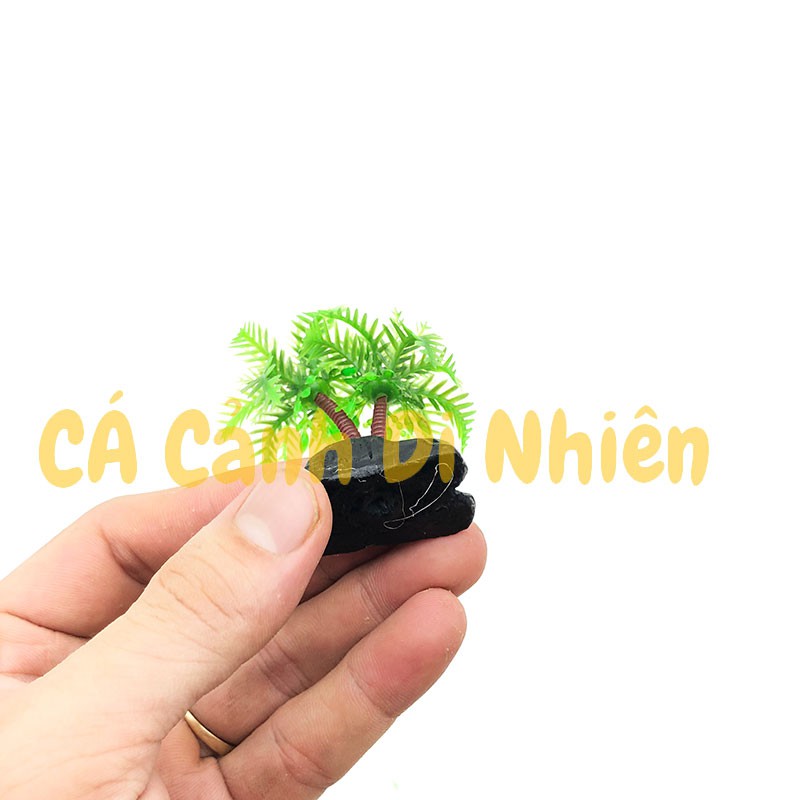 Cây dừa bằng nhựa làm tiểu cảnh trang trí hồ bể cá hòn non bộ