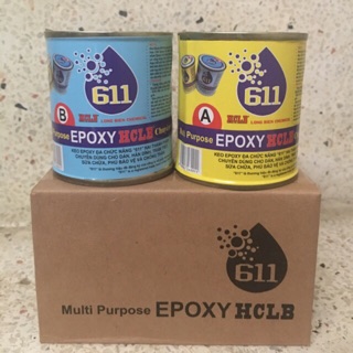 Bộ keo Epoxy 611 dán đá,nhựa,gỗ,kim loại... A 143g và B 130g Multi Purpose