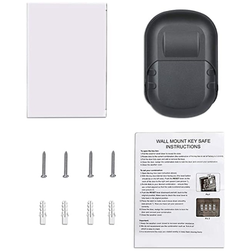 Ổ Khóa Hộp Chìa Khóa Gắn Tường 4 Chữ Số Cỡ Lớn Chống Chịu Thời Tiết Tiện Dụng