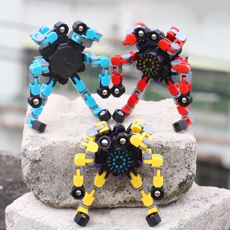 Đồ chơi con quay spinner robot biến hình thông minh nhiều khớp nối