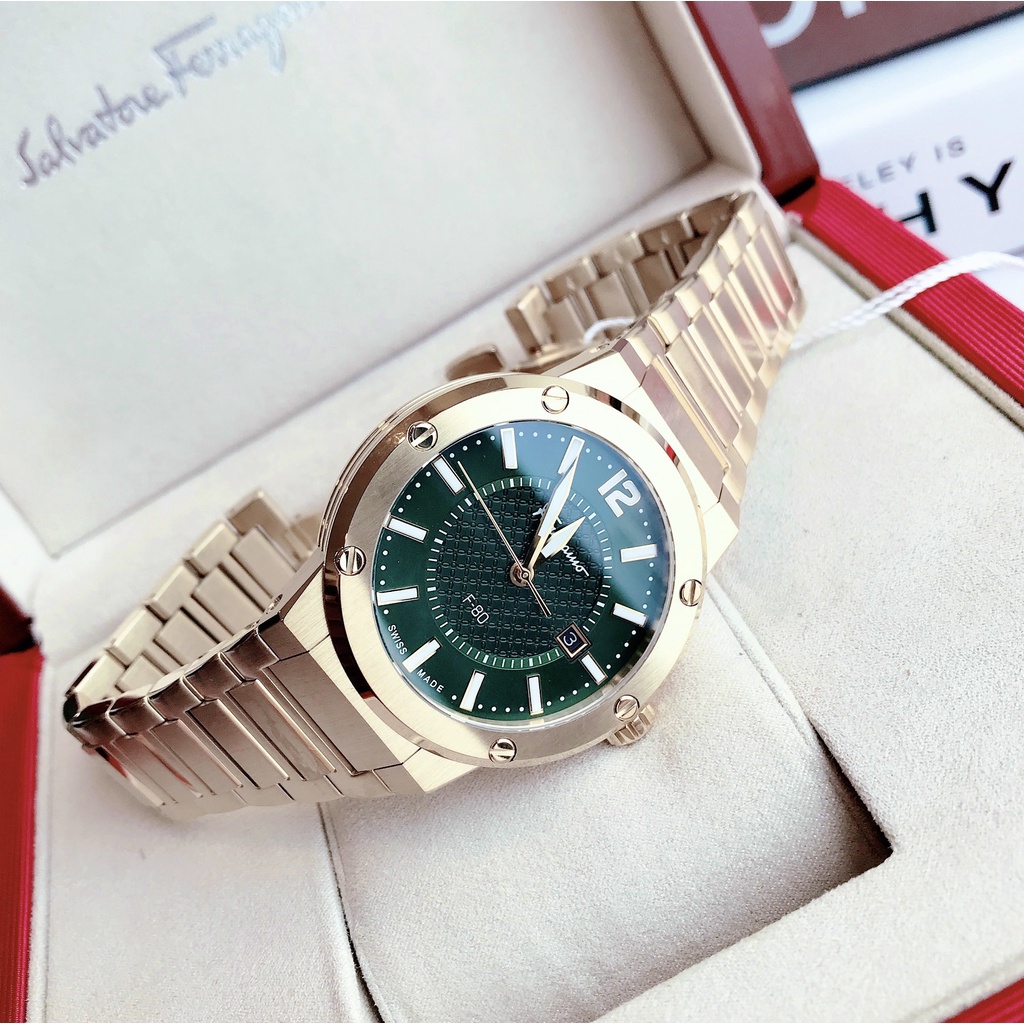 Đồng hồ nam Salvatore Ferragamo F80 xanh lục bảo chính hãng tại 1959watchluxury