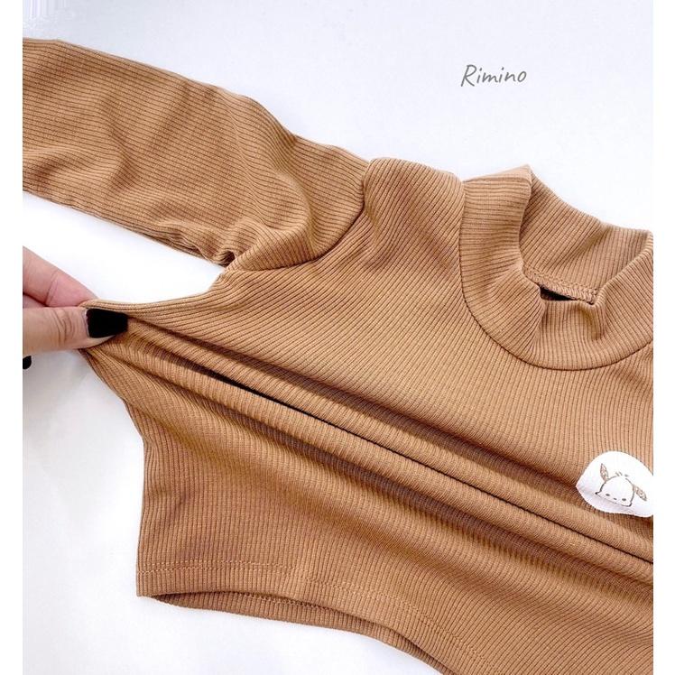 ÁO THUN GÂN CỔ 3P IN LOGO CHO BÉ