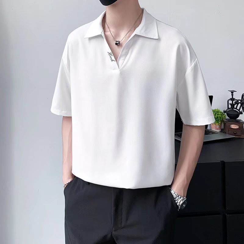 Áo Thun Polo Dáng Rộng Mỏng Nhẹ Màu Trơn Thời Trang Mùa Hè Hàn Quốc Chất Lượng Cao Hàng Mới 2022