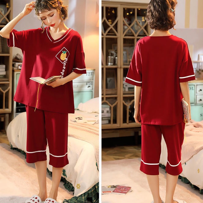 Đồ ngủ cotton tay ngắn plus size 10-110-115kg cỡ lớn 5xl-6xl