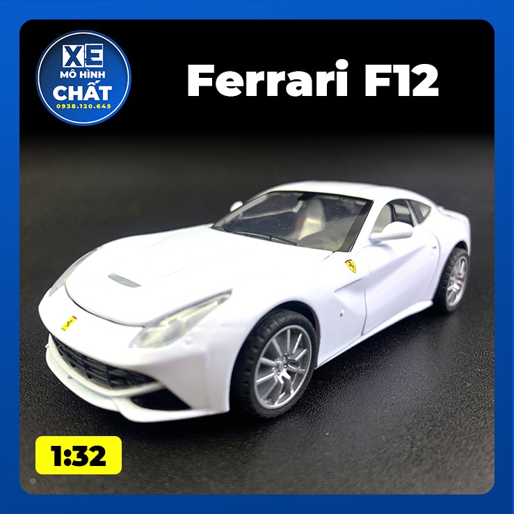 Xe Ferrari F12 mô hình tĩnh bằng kim loại Có Đèn Và Nhạc Tỉ Lệ 1:32