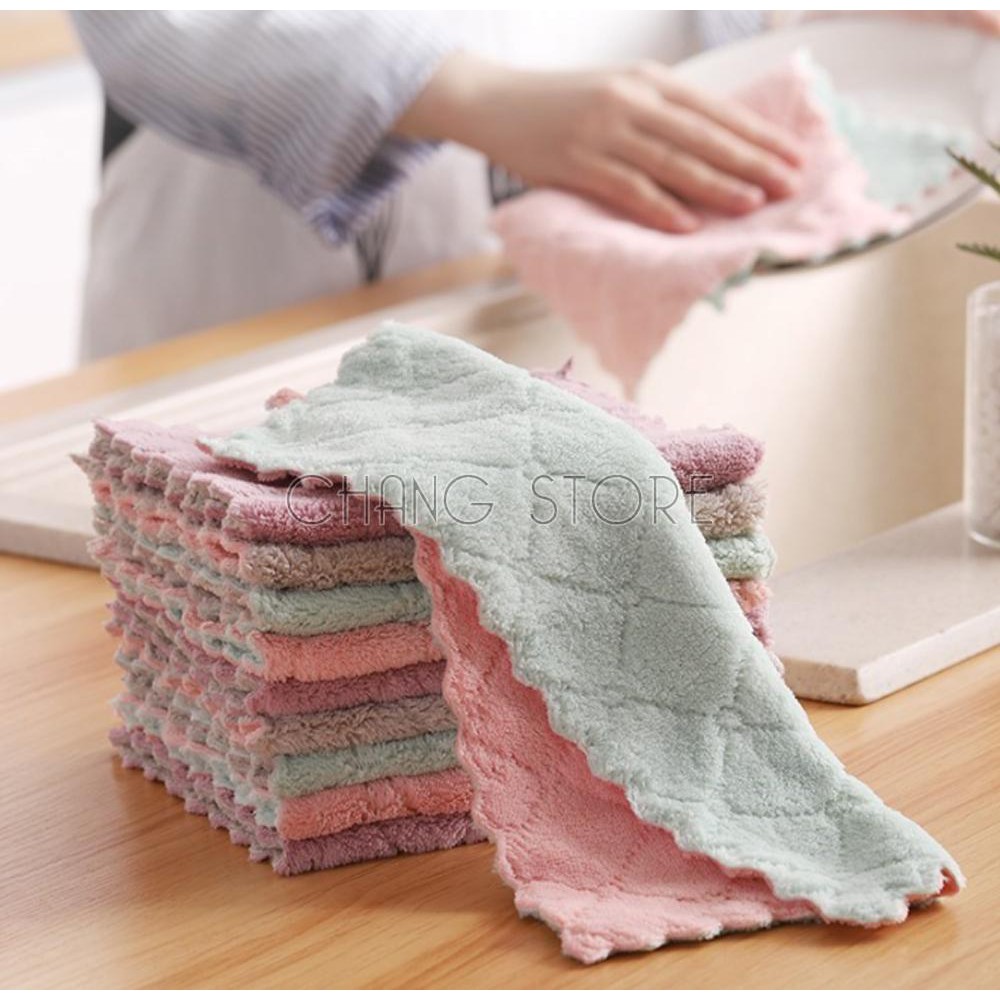 Set 10 khăn lau 2 mặt đa năng, mềm mịn, hút nước | BigBuy360 - bigbuy360.vn