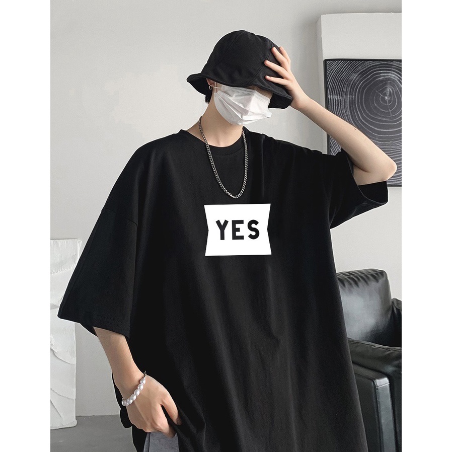 Áo phông nam nữ tay lỡ form rộng Yes vải dày mịn 2022T3423