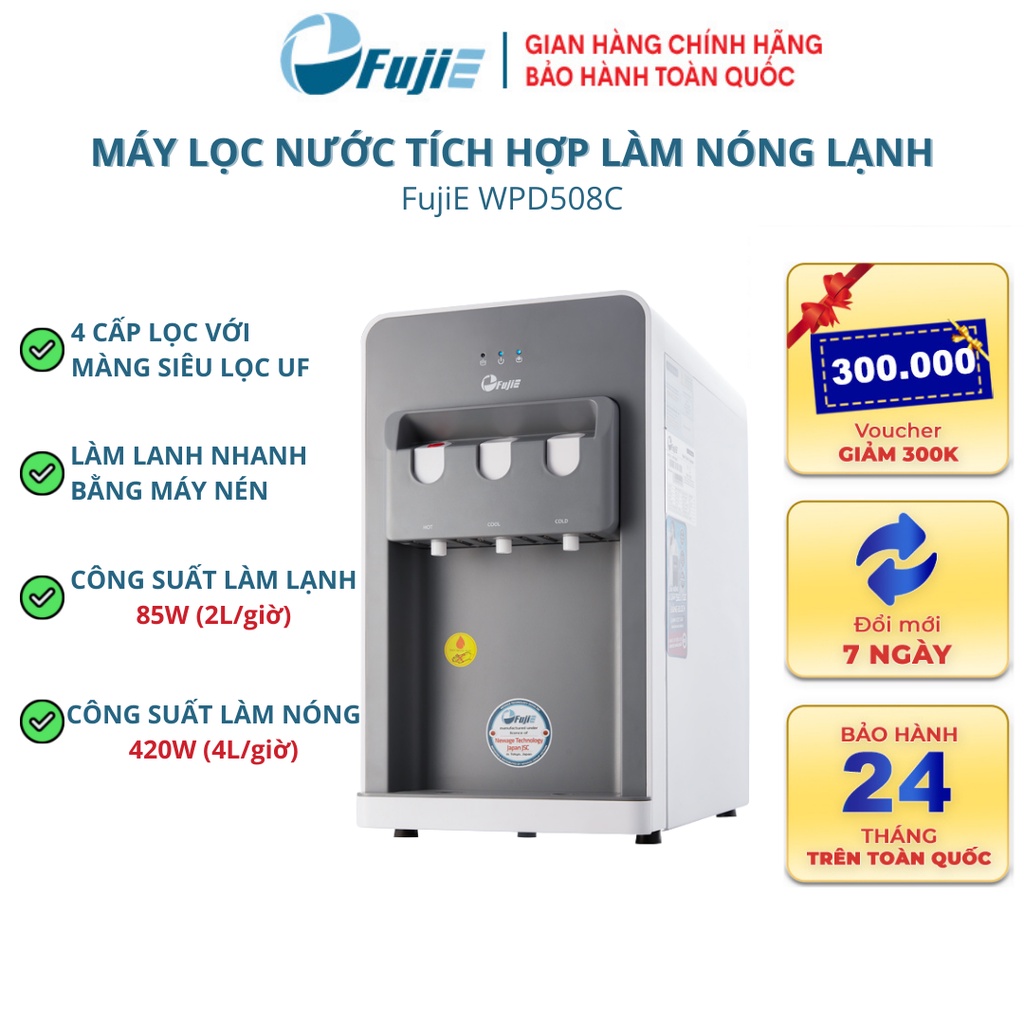 Máy lọc nước tích hợp làm nóng lạnh cao cấp FujiE WPD508C, bảo hành chính hãng 2 năm