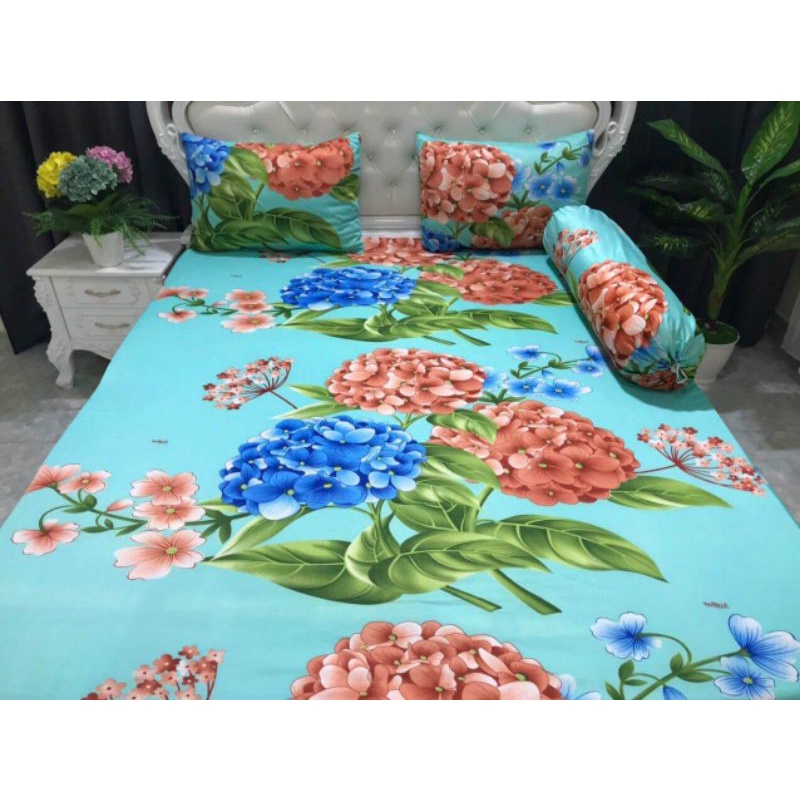 [ RẺ VÔ ĐỊCH] Drap thun lạnh in 3D mẫu bông to