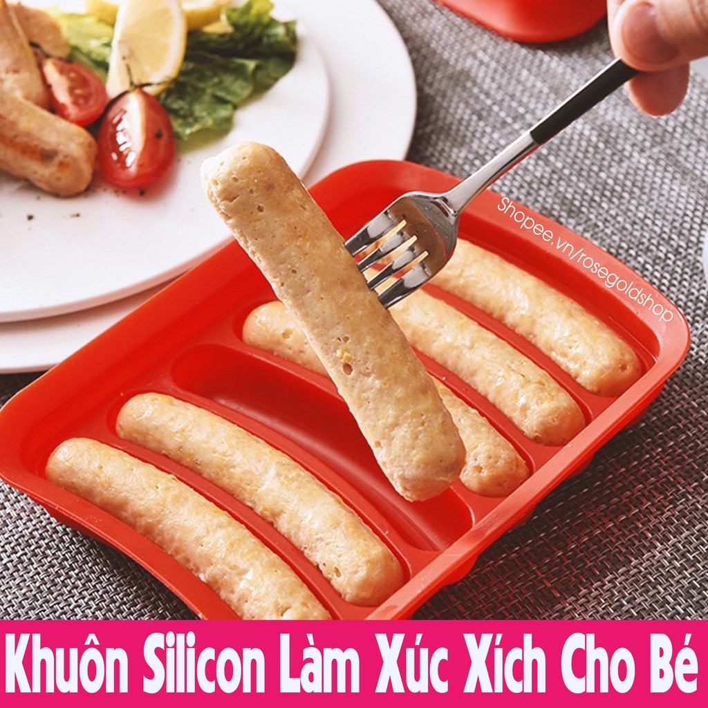 Khuôn Silicon Làm Xúc Xích Cho Bé Ăn Dặm – Dùng Được Trong Lò Vi Sóng, Không BPA