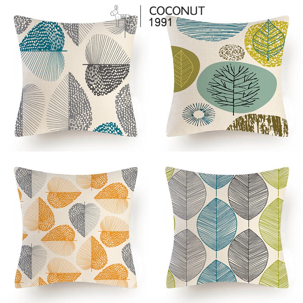 Vỏ gối vuông sofa vải LINEN kích thước 45x45cm, trang trí phòng khách, ghế tựa ô tô, văn phòng làm việc