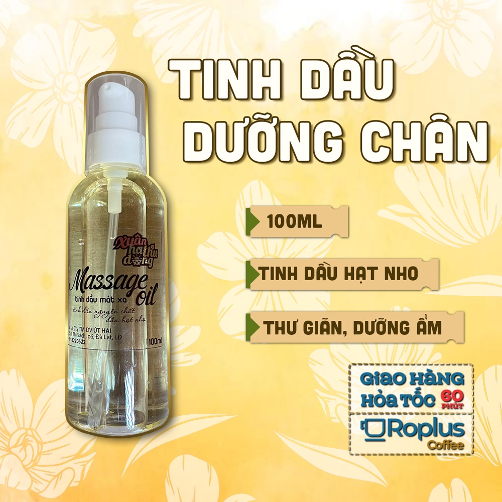 Tinh dầu hạt nho dưỡng chân Đà Lạt 1893 chai 100ml (dùng sau khi ngâm chân)