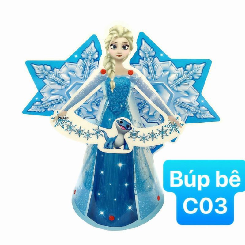 Lồng đèn trung thu Elsa/ Công chúa có đèn nhạc