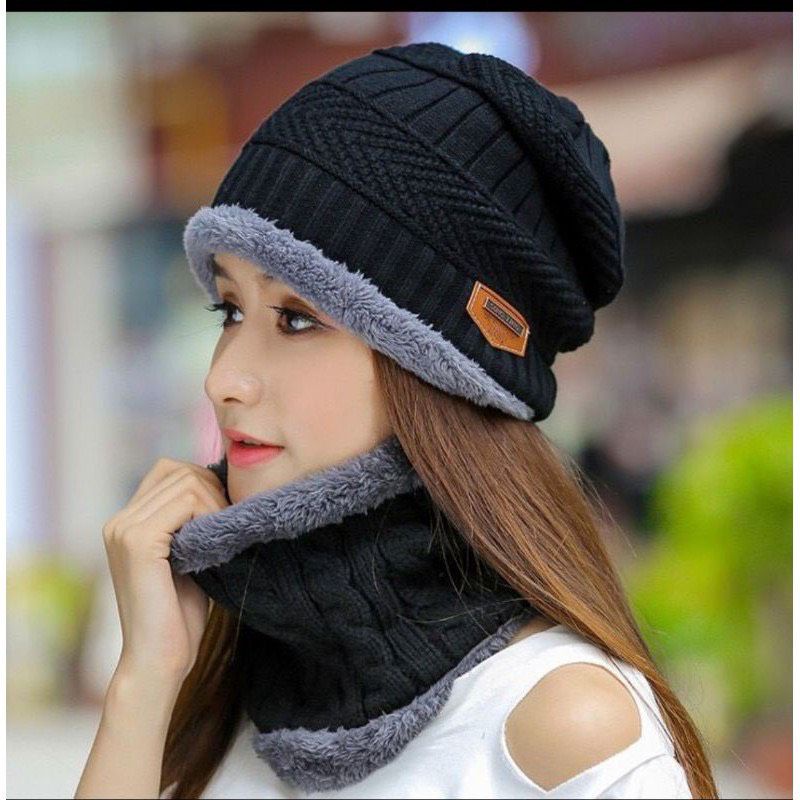 Sét mũ Len lông siêu ấm cho mùa đông