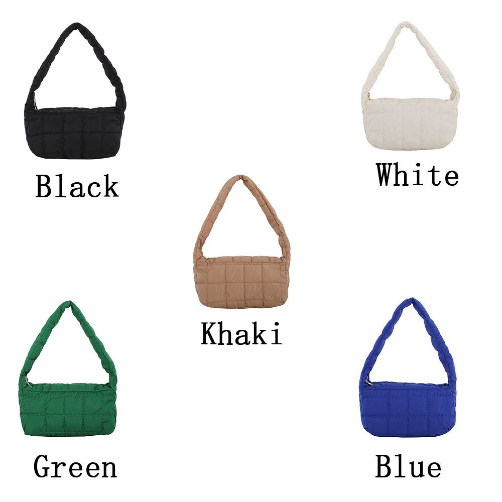 Túi tote mua sắm đeo vai kẹp nách thiết kế đám mây chần bông đệm nylon phồng màu kẹo thời trang mùa đông cho nữ