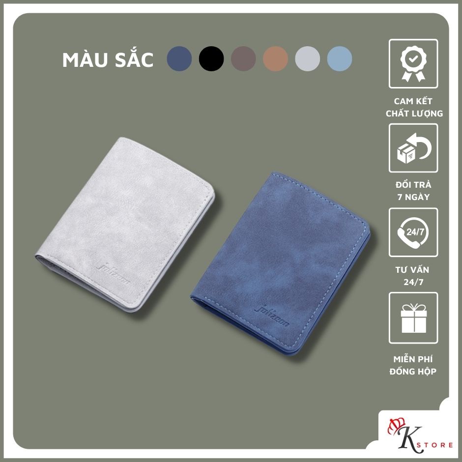 Ví nam cầm tay mini dáng đứng cao cấp bóp da nam nhỏ gọn nhiều ngăn thời trang