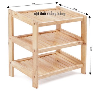 Giá giầy dép 3 tầng gỗ cao su
