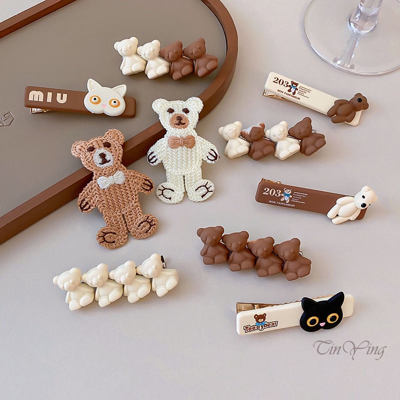 GETNOIVAS Kẹp Tóc Hình Động Vật Hoạt Hình 3D Dễ Thương Cho Nữ