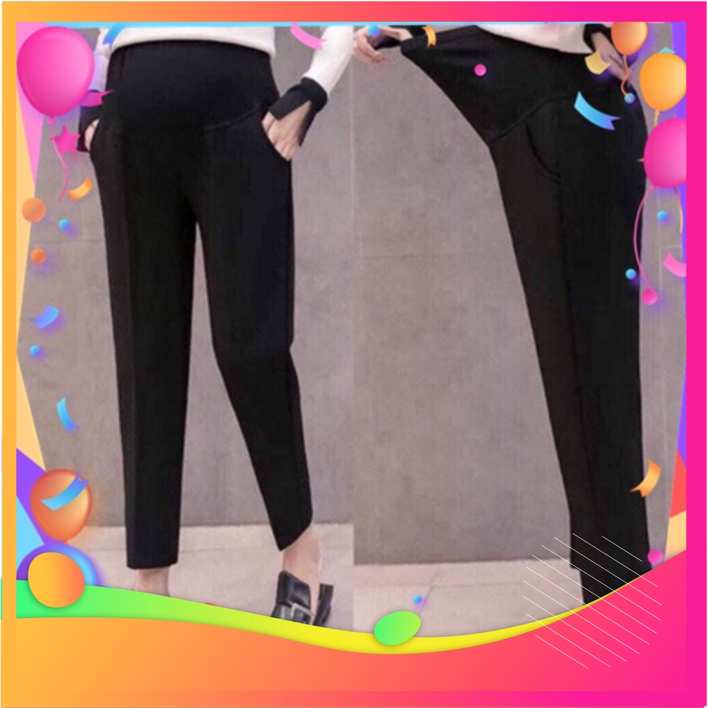 Quần âu bầu công sở CHẤT UMI MỀM MỊN, KHÔNG BAI XÙ, giặt máy thoải mái cho mẹ bầu nơi công sở