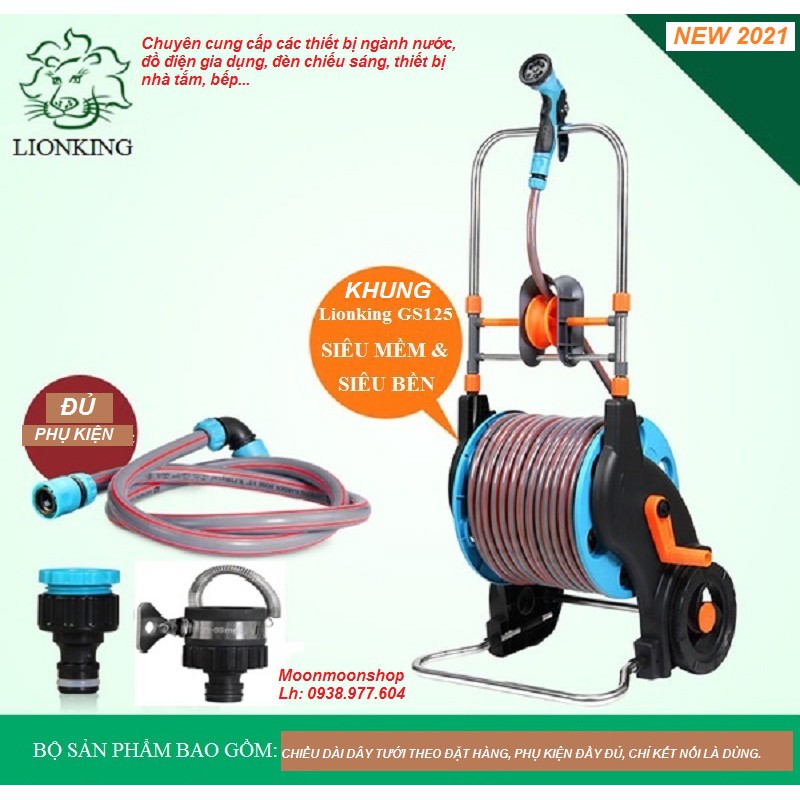 Ru lô cuộn ống nước 40m, Đầy đủ phụ kiện, tiện lợi,  hiệu LIONKING  PR4020E