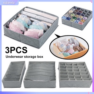 Set 3 Hộp Đựng Đồ Lót Bằng Vải Không Dệt Có Thể Gấp Gọn