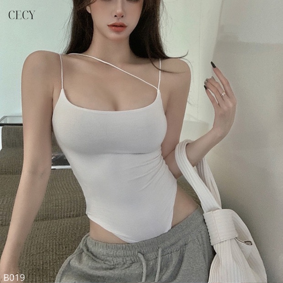 Áo Bodysuit dây bún sexy cotton, áo 2 dây, áo 3 dây, áo thun liền thân ôm sát body quyến rũ B019 | BigBuy360 - bigbuy360.vn
