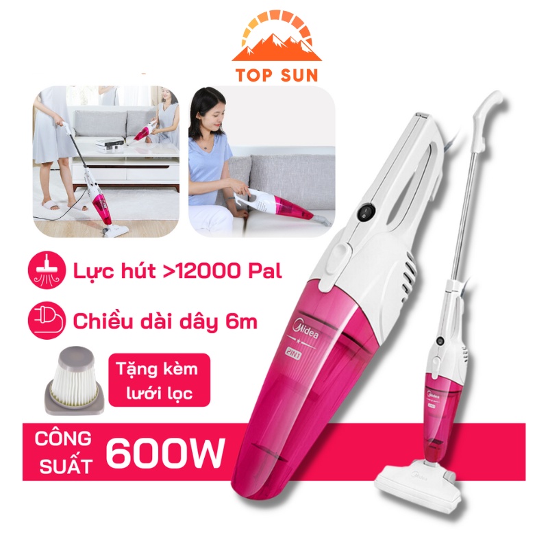 Máy Hút Bụi Gia Đình MIDEA Lực Hút 12000PA, Công Suất 400W, Nhỏ Gọn Tiện Lợi, Hút Sạch Mọi Ngóc Ngách