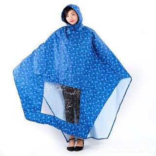 Áo mưa vải dù cánh dơi họa tiết