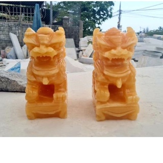 Kỳ Lân Đá ngọc hoàng long nguyên khối kích thước cao 10cm, 12cm, 15cm, 20cm