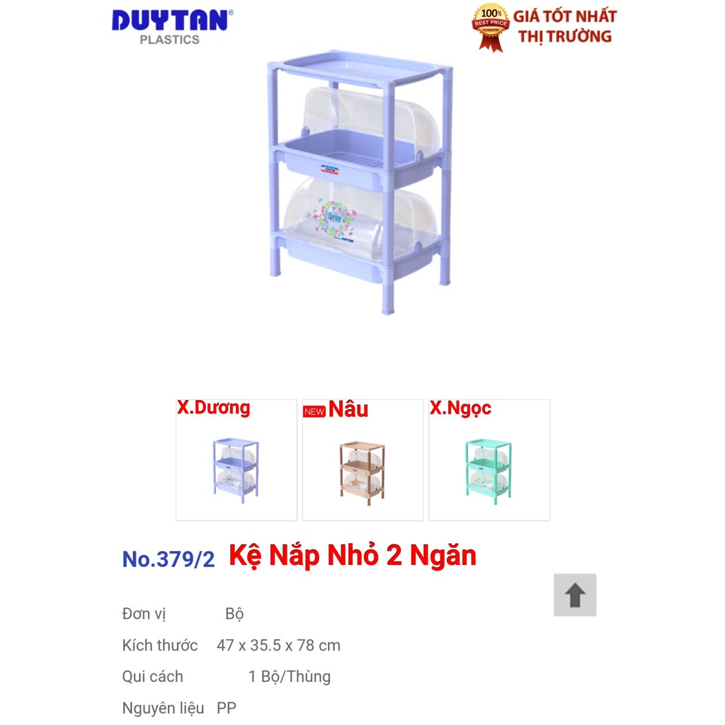 Kệ chén có nắp nhỏ 2 ngăn-3 tầng DUY TÂN - GIAO NHANH