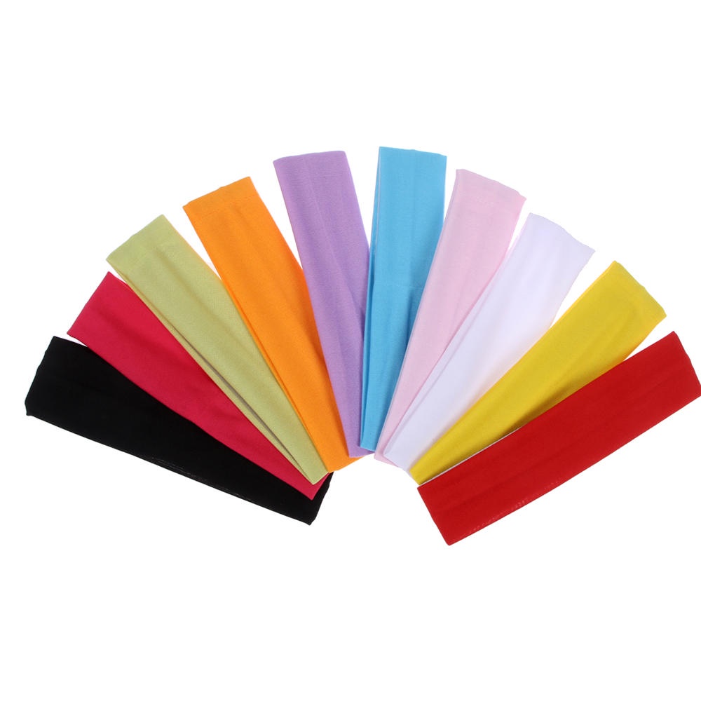 1 Piece Fashion Lady Cotton Absorb Sweat Yoga Elastic Headband Women Candy Color Sports Hairband