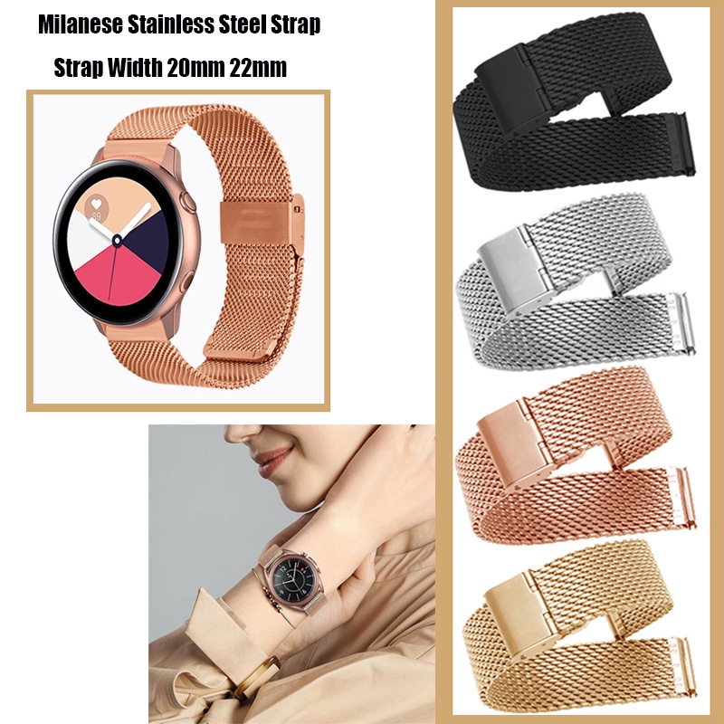 Dây đeo thép không gỉ 20mm 22mm cho đồng hồ thông minh Samsung Galaxy Watch Active 2/ 4/ Gear S3/ Watch3 41mm 45mm