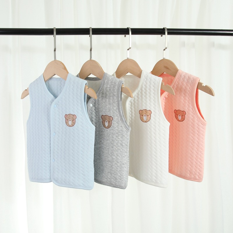 𝗦𝗵𝗼𝗽 𝗠𝗲̣ 𝗕𝗼𝗯 𝟴𝟲 - Áo khoác gile cotton trần bông cho bé trai và bé gái