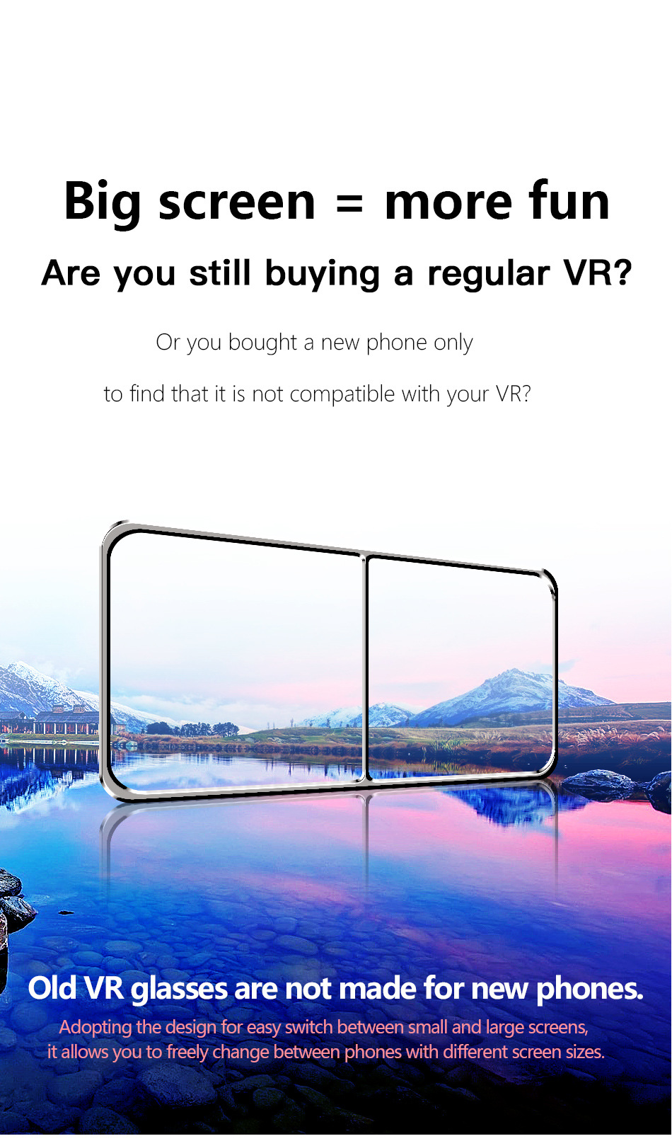 Kính 3D cho điện thoại VRG Pro Plus 2020 cho iphone, samsung hỗ trợ màn hình 7 inch