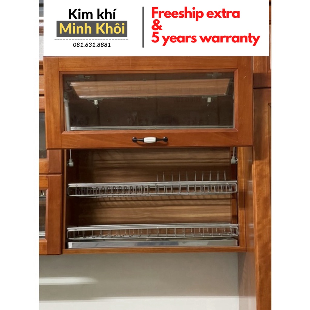 Giá úp bát đĩa lắp tủ bếp inox không gỉ bán lẻ 1 tầng hàng dầy nặng cân có pát bắt và kèm vít