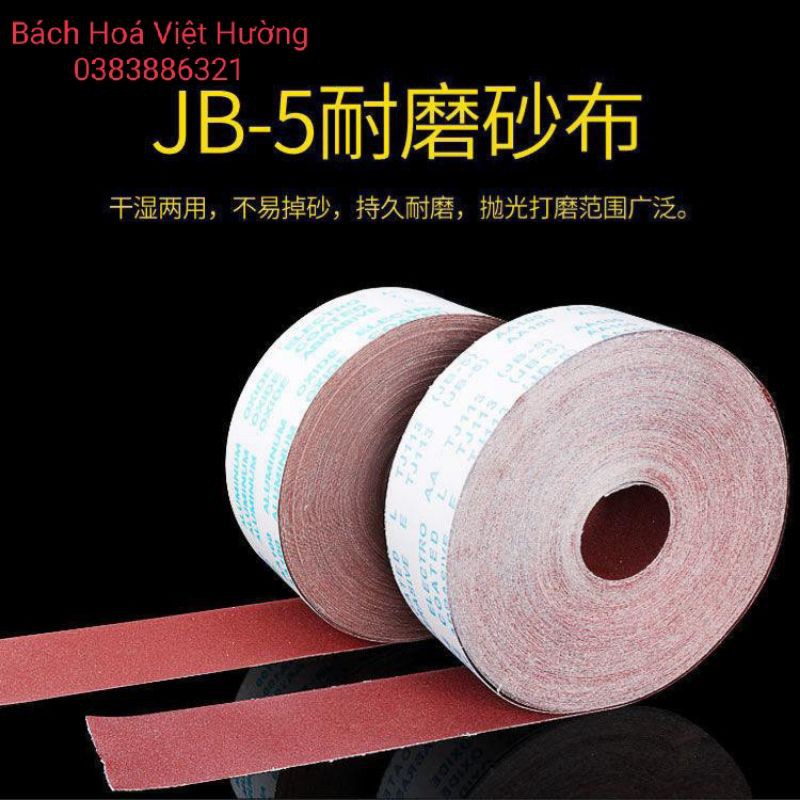 Nhám Vải cuộn, giấy giáp cuộn JB-5 khổ 10cm đủ độ nhám từ AA40 - AA400 (1 cuộn 40 mét)